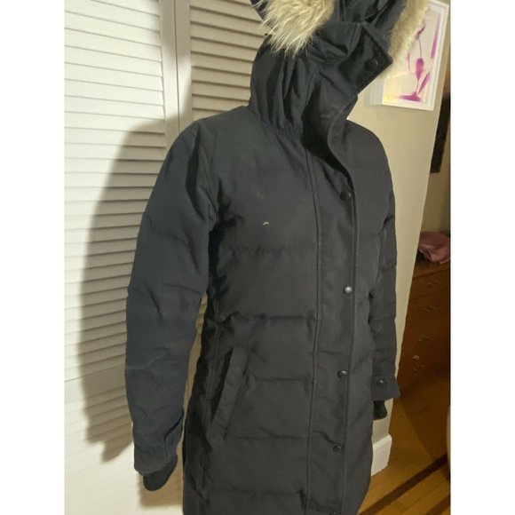 Canada Goose Shelburne Down Women’s NAVY Parka Coyote Fur Trim S/P - Picture 5 of 12